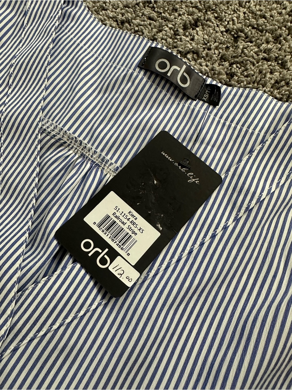 Orb Railroad Stripe Mini Dress (XS) - Picture 4 of 9